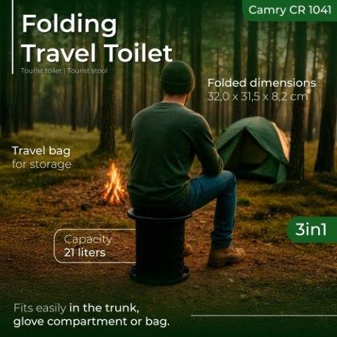 CR 1041 Toaleta składana - przenośna |toaleta turystyczna | stołek turystyczny