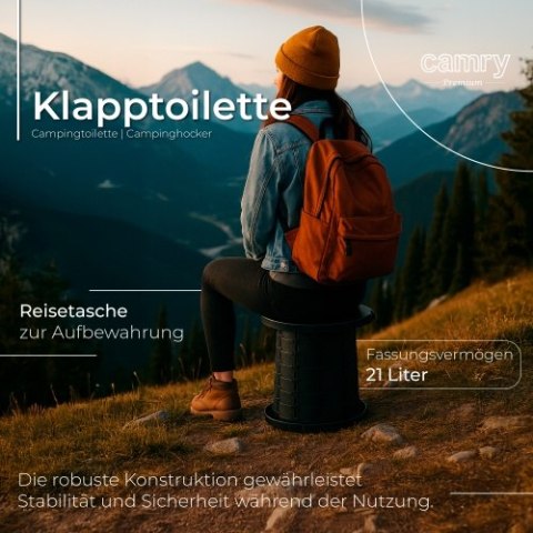 CR 1041 Toaleta składana - przenośna |toaleta turystyczna | stołek turystyczny