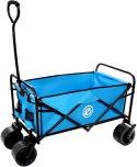 WÓZEK TURYSTYCZNO PLAŻOWY DELUXE SKŁADANY 66x48x90CM Z UCHWYTEM NIEBIESKI