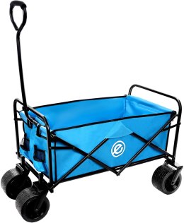 WÓZEK TURYSTYCZNO PLAŻOWY DELUXE SKŁADANY 66x48x90CM Z UCHWYTEM NIEBIESKI