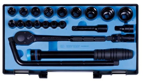 KING TONY KOMPLET NASADEK 1/2'' Z GRZECHOTKĄ I AKCESORIAMI 22 CZ.