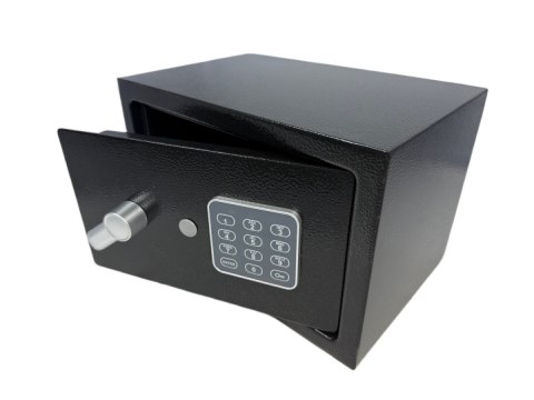 Czarny sejf burowy domowy podwójny system zamykania stalowy nowoczesny wygląd