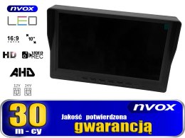 Monitor samochodowy lcd 9cali ahd 4pin z funkcją rejestratora 12v 24v oraz 4 kamery ahd
