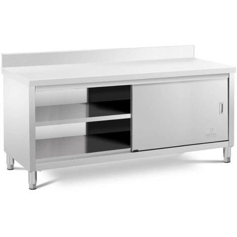 Stół blat roboczy przyścienny z szafką i rantem drzwi suwane 200 x 70 cm