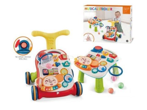 ND21_108399 Chodzik pchacz 5w1 stoliczek z pianinkiem czerwony