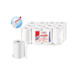ALMUSSO Ręcznik papierowy MINI ALMUSSO 50M 12SZT Biały
