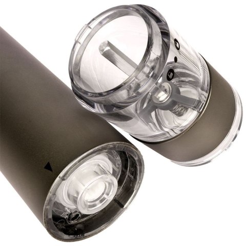 Młynek Elektryczny do Pieprzu i Soli 22,5 cm Aluminiowy Regulacja ORION
