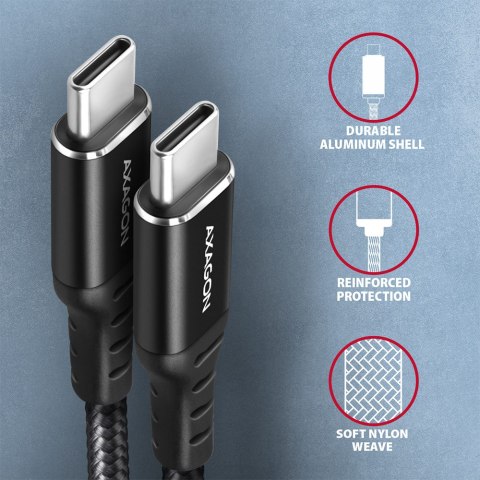 AXAGON AXAGON Data and charging cable, 2 m | BUCM-CM20AB | USB Type C to USB Type C
