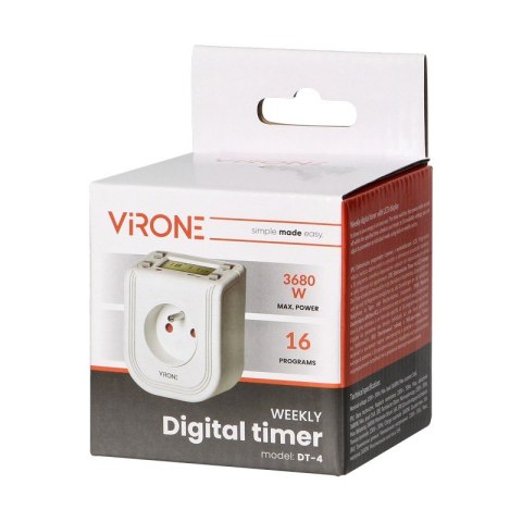 VIRONE PROGRAMATOR CZASOWY ELEKTRONICZNY GÓRNY EKRAN