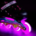 NH10905 4w1 ŁYŻWOROLKI LED RÓŻOWE Z WYM. PŁOZĄ HOKEJOWĄ RAINBOW ROZM. L(39-42) NILS EXTREME
