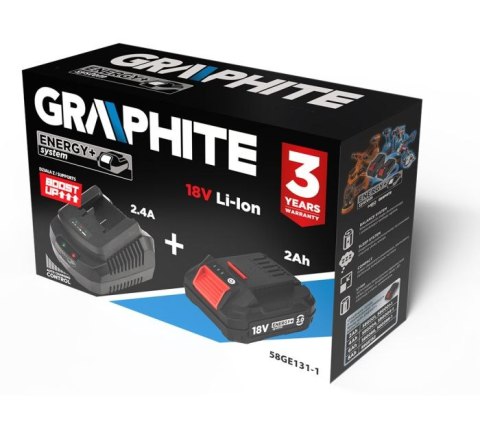 GRAPHITE ZESTAW ENERGY+ AKUMULATOR 2AH Z ŁADOWARKĄ