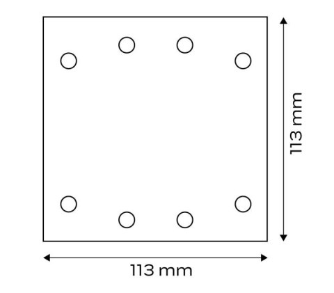 NEO PAPIER ŚCIERNY KWADRAT P120 113*113MM, 8 OTW. 5 SZT.