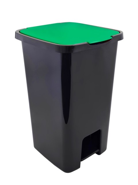 UN POJEMNIK NA ODPADY SORTA Z PEDAŁEM ZIELONY 45L