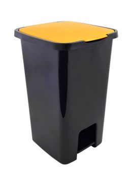 UN POJEMNIK NA ODPADY SORTA Z PEDAŁEM ŻÓŁTY 45L