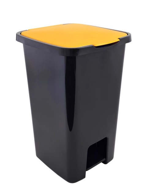UN POJEMNIK NA ODPADY SORTA Z PEDAŁEM ŻÓŁTY 45L