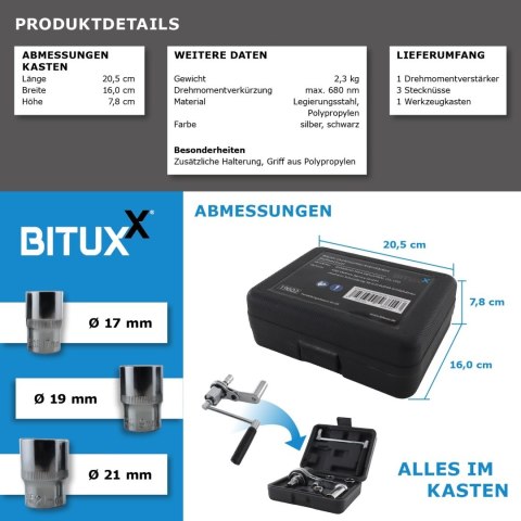 Klucz dynamometryczny w walizce z nasadkami w zestawie komplet wandamowo-chromowy