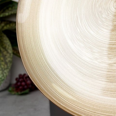 Talerz Obiadowy Okrągły Płytki Szklany Matowy Złoty VILDE 28 cm