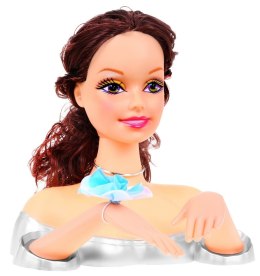 ND28_10879_ZDZ_8830S_BROWN Lalka brunetka do stylizacji włosów dla dzieci 3+ Zestaw do czesania + Ozdoby akcesoria