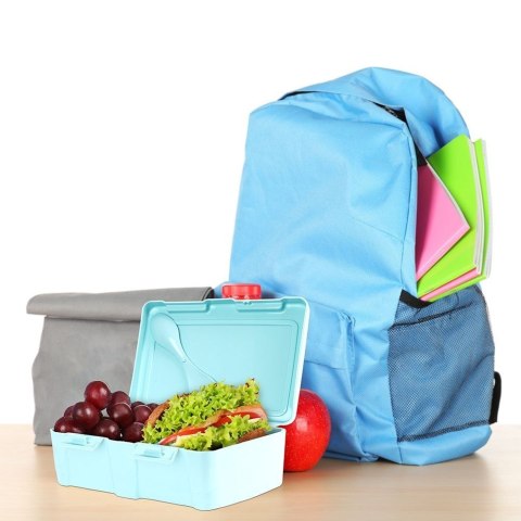 Pojemnik Lunchbox Dzielony Zestaw Sztućce 1 L ORION z Klipsami 18 x 14 cm