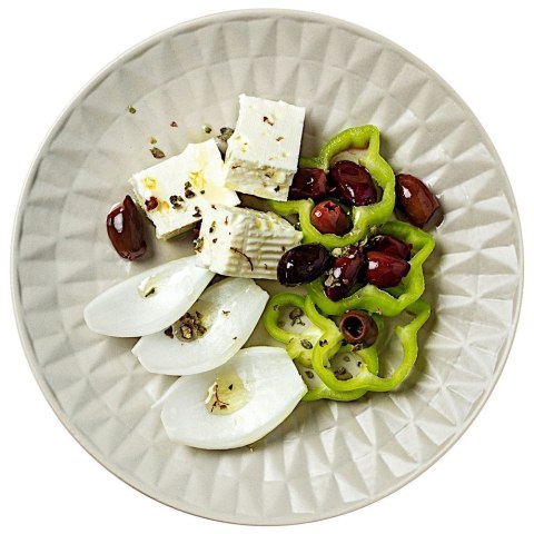 Talerz Deserowy Ceramiczny Szary NAVA SOHO 20 cm Tłoczenia Zmywarka