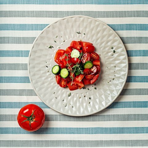 Talerz Deserowy Ceramiczny Szary NAVA SOHO 20 cm Tłoczenia Zmywarka