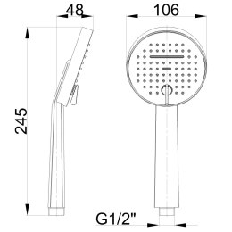 INVENA SŁUCHAWKA NATRYSKOWA KALITEA 2-FUNKCYJNA CZARNA