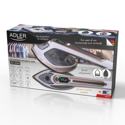 Adler Adler 2in1 Garment Steamer and Iron | AD 5044 | Handheld | 1400 W | 0.18 L | 25 g/min | White/Gold