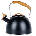Czajnik z Gwizdkiem Stalowy Czarny na Gaz Indukcję Klasyczny VILDE 2, 5l