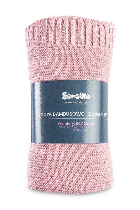 ND33_SILLO-4334 KOCYK BAMBUSOWO-BAWEŁNIANY 80X100 CM RÓŻOWY
