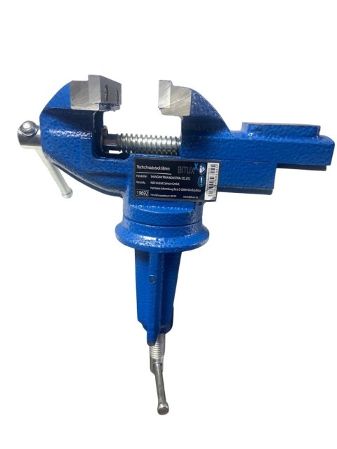 Profesjonalne imadło ślusarskie stołowe 80 mm obrotowe, mocowane na zacisk