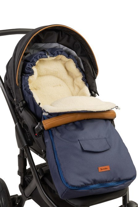 ND33_SILLO-821 ŚPIWOREK WEŁNA - NAVY DO WÓZKA (95x40)