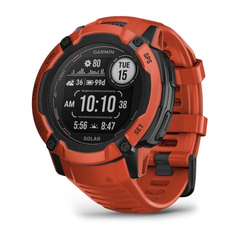 Zegarek sportowy Garmin Instinct 2X Solar 50mm Czerwony