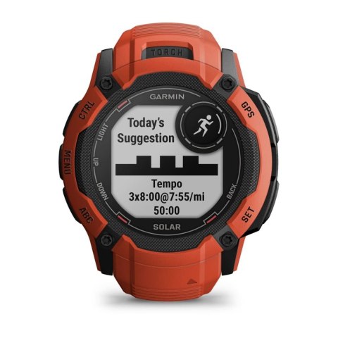 Zegarek sportowy Garmin Instinct 2X Solar 50mm Czerwony