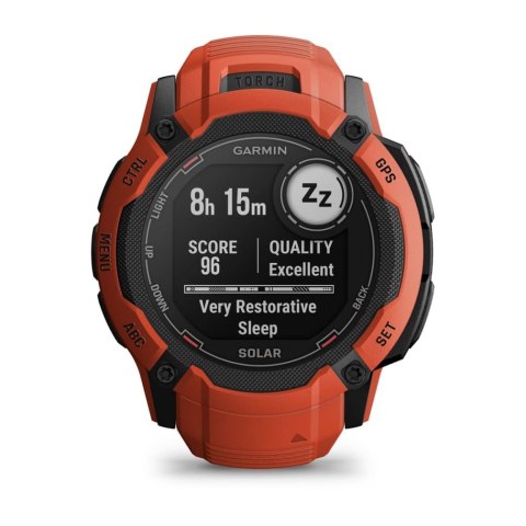 Zegarek sportowy Garmin Instinct 2X Solar 50mm Czerwony