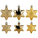 Bombki Choinkowe VILDE Gwiazdki Złote 5/6 cm Zestaw 16 szt. Nietłukące