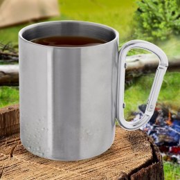 Kubek Turystyczny Stalowy 350 ml ORION z Karabińczykiem Podwójna Ścianka
