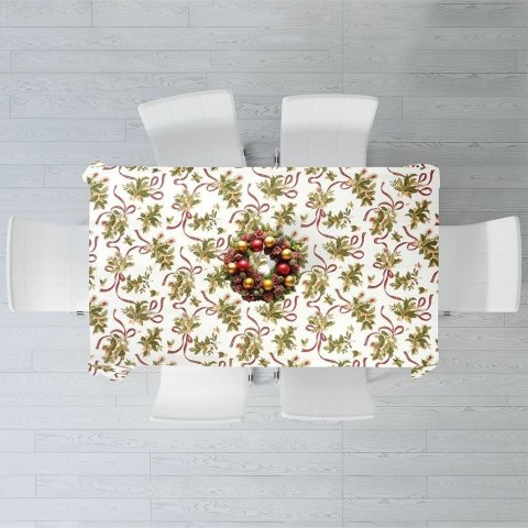 Obrus Świąteczny Plamoodporny 180 x 130 cm Kremowy EXCELLENT HOUSEWARE