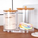 Zestaw Pojemników na Patyczki Płatki 15 x 9 x 12,5 cm z Bambusową Pokrywą