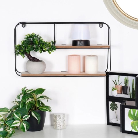 Półka Ścienna Metalowa LOFT 2 Poziomy Czarny 52 x 105 cm TRENDS4YOU