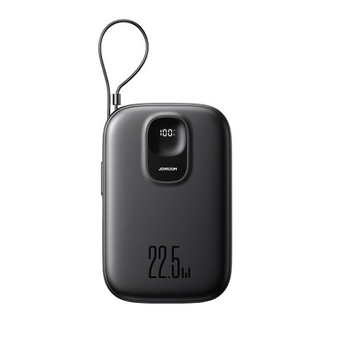 Powerbank 10000mAh z wbudowanym kablem 22.5W USB-C 0.25 cm - czarny