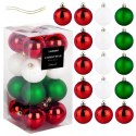 Bombki Choinkowe VILDE Czerwone Zielone Białe 5 cm Zestaw 16 szt.