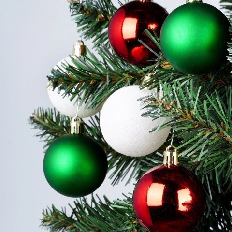 Bombki Choinkowe VILDE Czerwone Zielone Białe 5 cm Zestaw 16 szt.