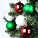 Bombki Choinkowe VILDE Czerwone Zielone Białe 6 cm Zestaw 12 szt.