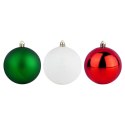 Bombki Choinkowe VILDE Czerwone Zielone Białe 8 cm Zestaw 6 szt.
