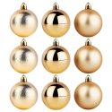 Bombki Choinkowe VILDE Złote 6 cm 9 szt. Błyszczące Matowe Strukturalne