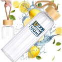 Butelka na Wodę VILDE Szklana 500 ml Zakrętka Bambus Borokrzem