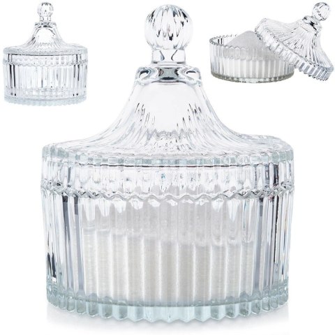 Cukierniczka Szklana ALPINA 250 ml Kryształowe Zdobienia z Pokrywką