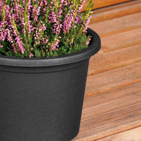Doniczka Ogrodowa Okrągła VILDE 20 cm Czarna Odporna na Pogodę