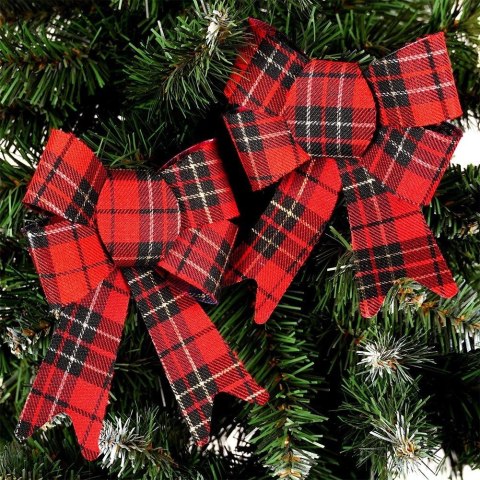 Kokarda Dekoracyjna Świąteczna HSD 2 szt. Kratka 13 x 17 cm do Ozdoby