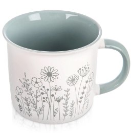 Kubek Porcelanowy 400 ml ORION Kwiaty Biały Solidny do Zmywarki